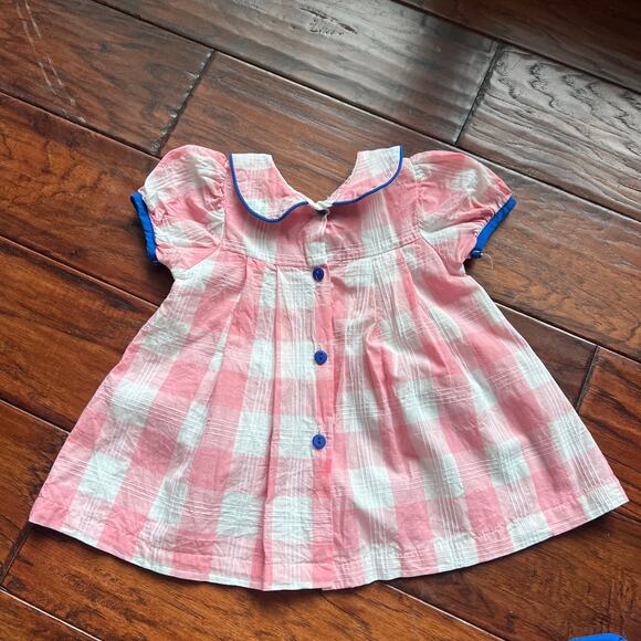 The Oaks Apparel 18m Dress Bloomers Pink Blue Gingham - Picture 4 of 6
